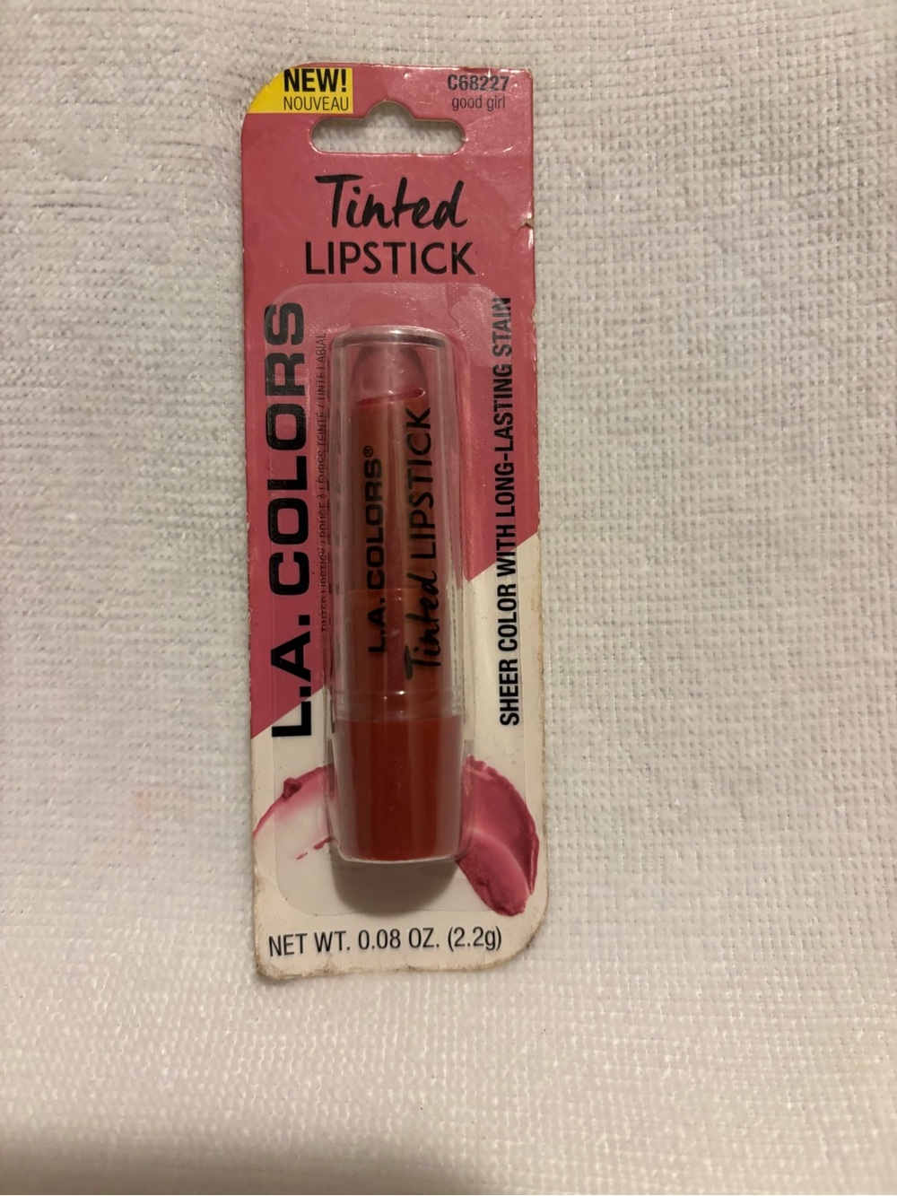 L.A. COLORS Tinted Lipstick - Sheer Color Long-Lasting Stain color good girl